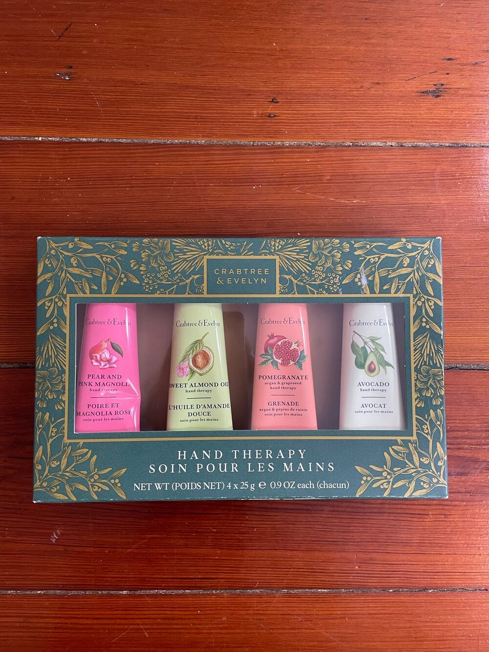 Crabtree & Evelyn Hand Therapy 4 Piece Gift Set New In Box Hand Cream